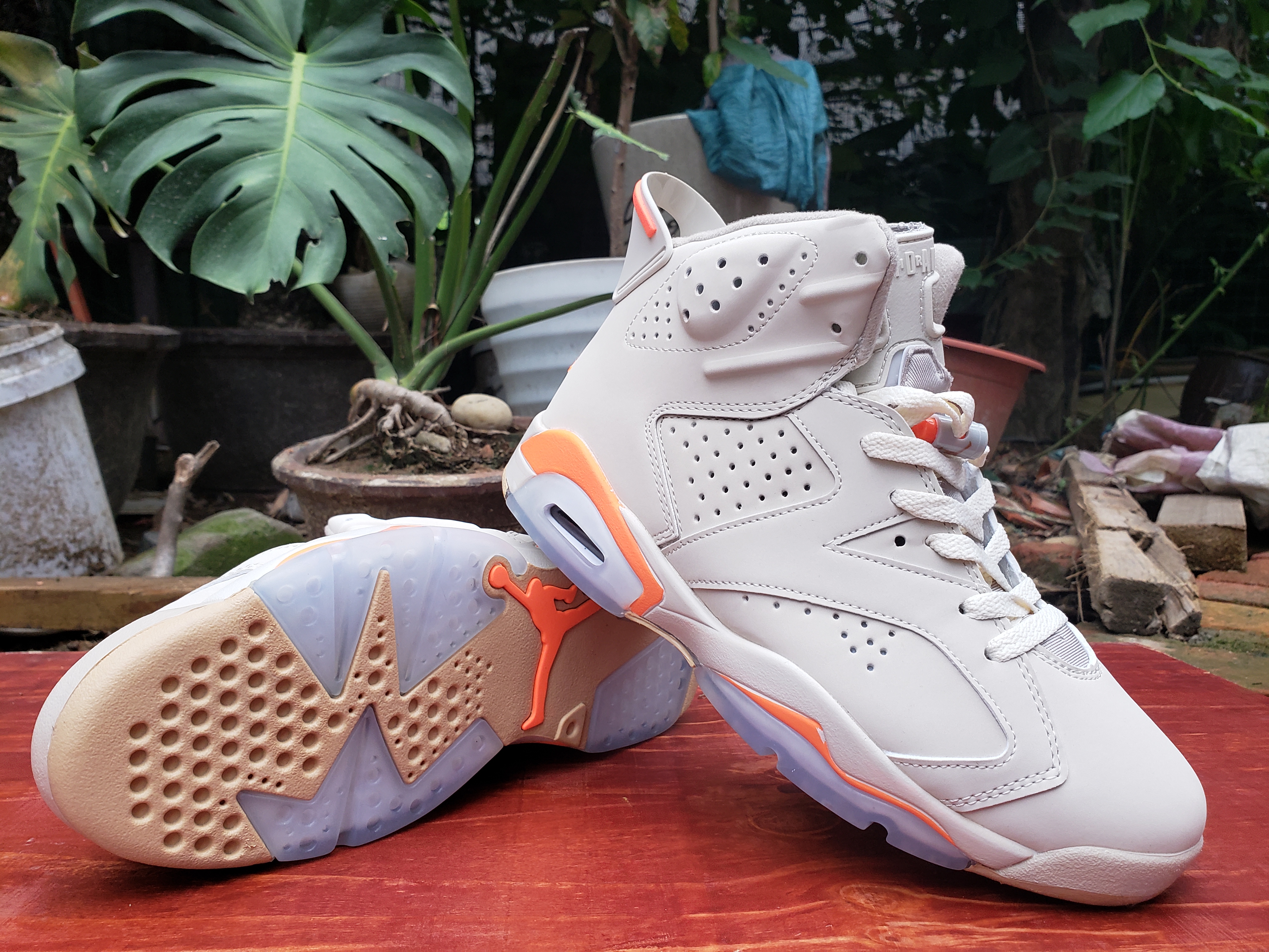 2020 Air Jordan 6 White Orange - Click Image to Close